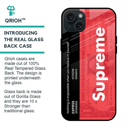 Supreme Ticket Glass Case for iPhone 15 Plus