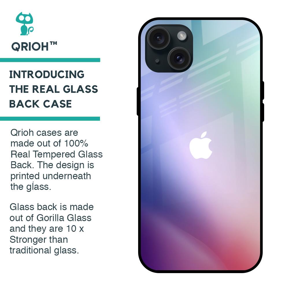 Abstract Holographic Glass Case for iPhone 15 Plus