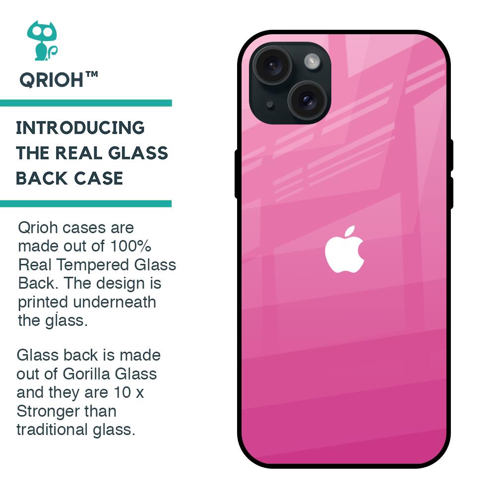 Pink Ribbon Caddy Glass Case for iPhone 15 Plus