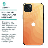 Orange Curve Pattern Glass Case for iPhone 15 Plus