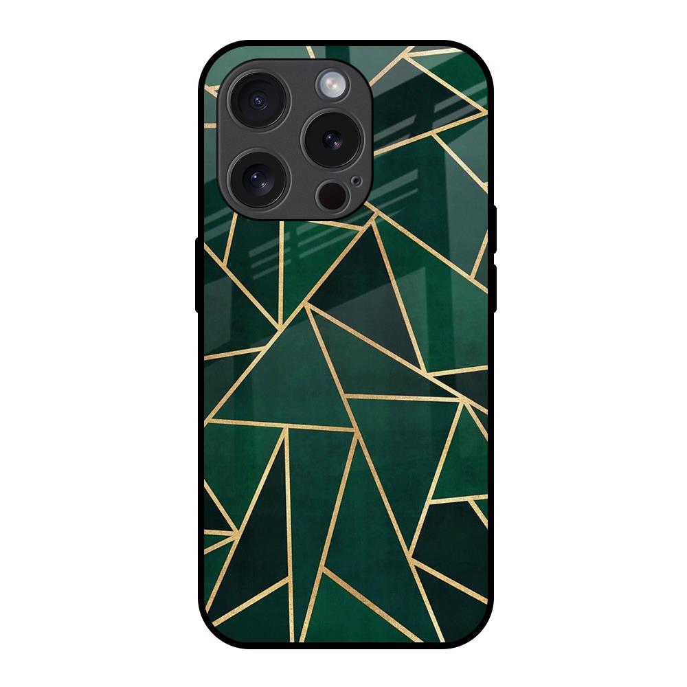 Abstract Green iPhone 15 Pro Glass Back Cover Online
