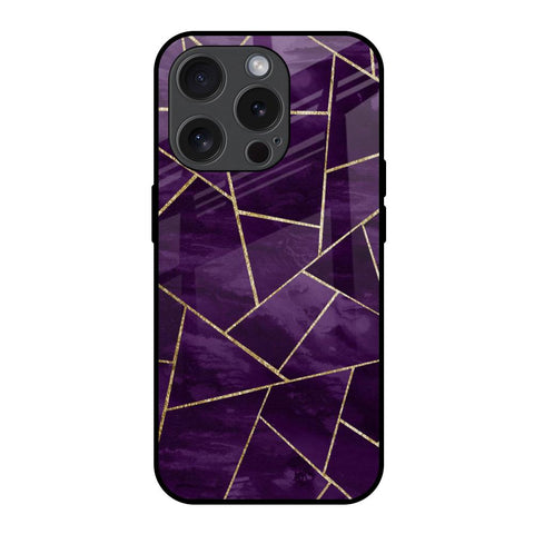 Geometric Purple iPhone 15 Pro Glass Back Cover Online