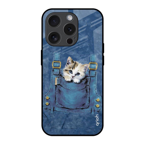 Kitty In Pocket iPhone 15 Pro Glass Back Cover Online