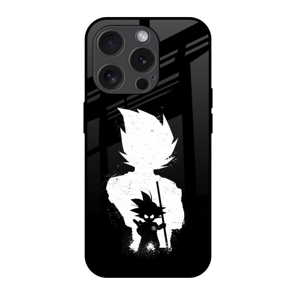 Monochrome Goku iPhone 15 Pro Glass Back Cover Online