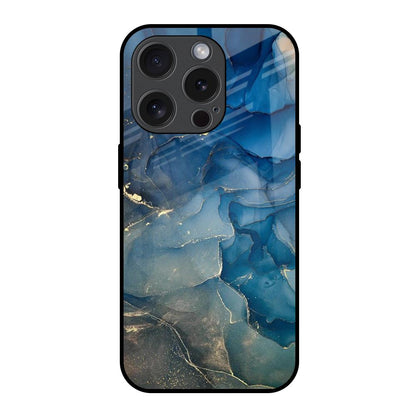Blue Cool Marble iPhone 15 Pro Glass Back Cover Online