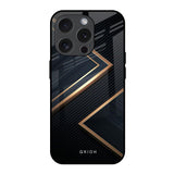 Sleek Golden & Navy iPhone 15 Pro Glass Back Cover Online