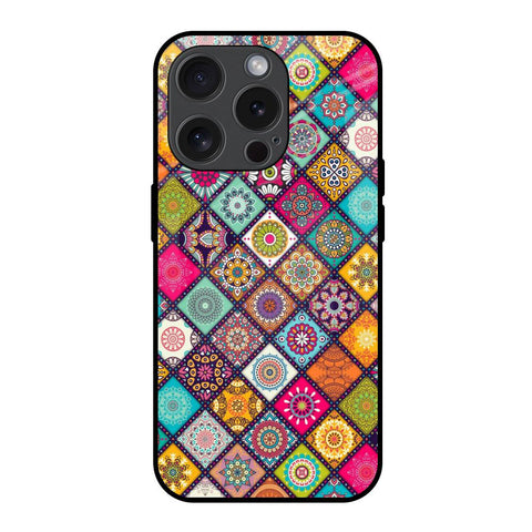 Multicolor Mandala iPhone 15 Pro Glass Back Cover Online