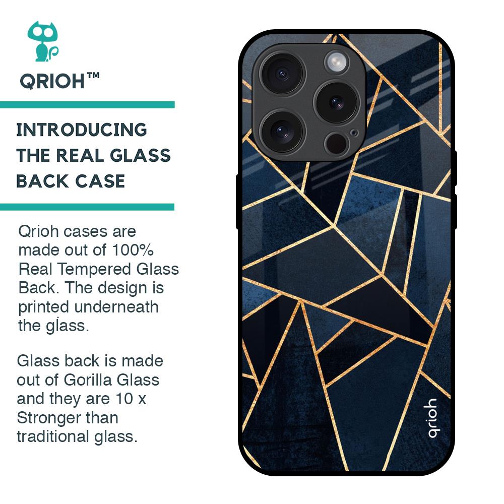 Abstract Tiles Glass Case for iPhone 15 Pro