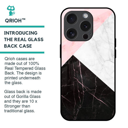 Marble Collage Art Glass Case For iPhone 15 Pro