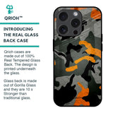 Camouflage Orange Glass Case For iPhone 15 Pro