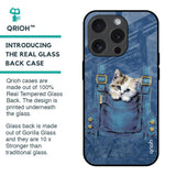Kitty In Pocket Glass Case For iPhone 15 Pro