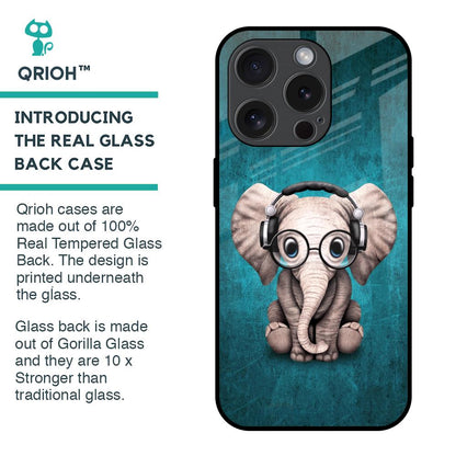 Adorable Baby Elephant Glass Case For iPhone 15 Pro