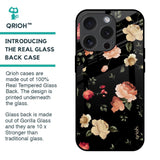 Black Spring Floral Glass Case for iPhone 15 Pro