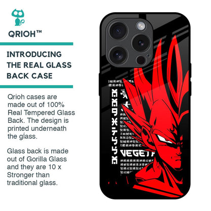 Red Vegeta Glass Case for iPhone 15 Pro