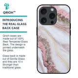 Pink & Gold Gllitter Marble Glass Case for iPhone 15 Pro