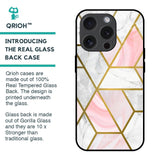 Geometrical Marble Glass Case for iPhone 15 Pro