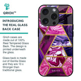 Electroplated Geometric Marble Glass Case for iPhone 15 Pro