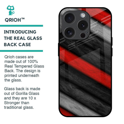 Soft Wooden Texture Glass Case for iPhone 15 Pro