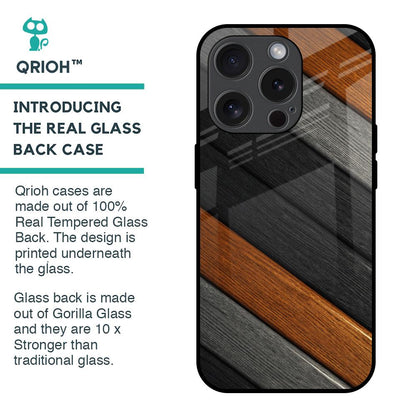 Tri Color Wood Glass Case for iPhone 15 Pro