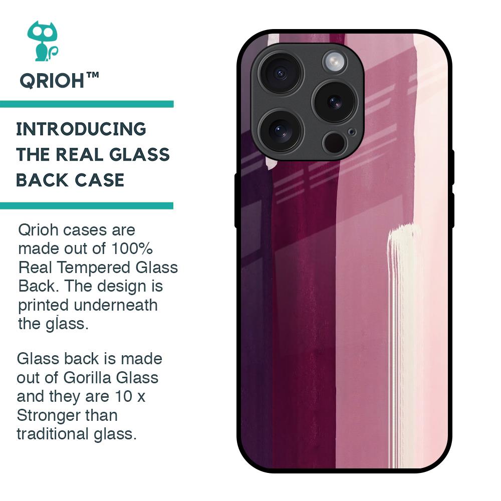 Brush Stroke Art Glass Case for iPhone 15 Pro
