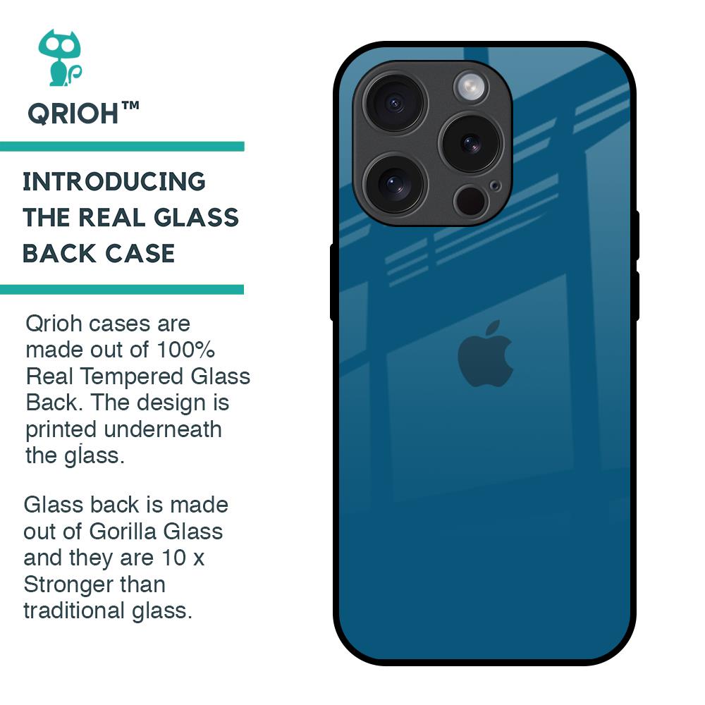 Cobalt Blue Glass Case for iPhone 15 Pro
