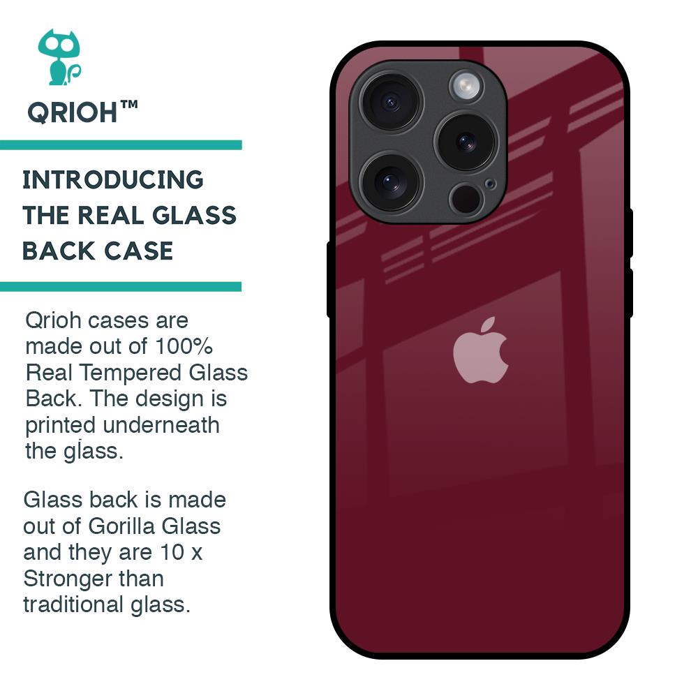 Classic Burgundy Glass Case for iPhone 15 Pro