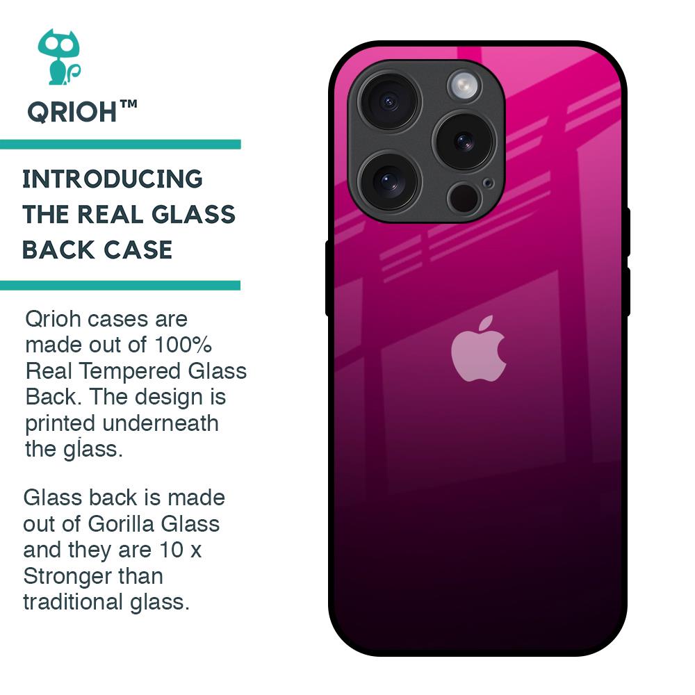 Purple Ombre Pattern Glass Case for iPhone 15 Pro