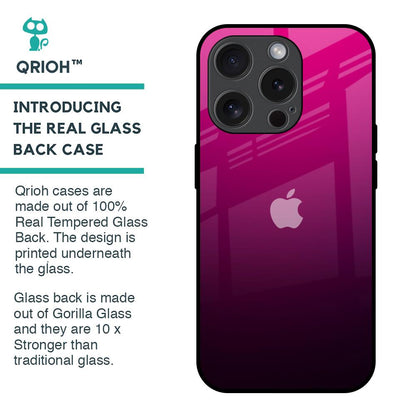 Purple Ombre Pattern Glass Case for iPhone 15 Pro