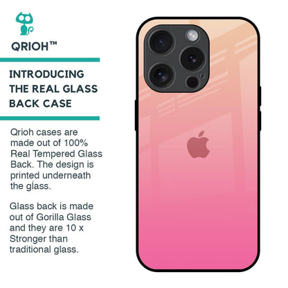 Pastel Pink Gradient Glass Case For iPhone 15 Pro