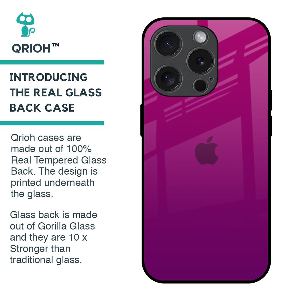 Magenta Gradient Glass Case For iPhone 15 Pro