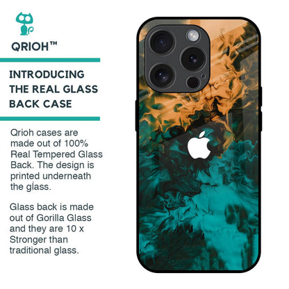Watercolor Wave Glass Case for iPhone 15 Pro