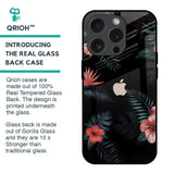Tropical Art Flower Glass Case for iPhone 15 Pro