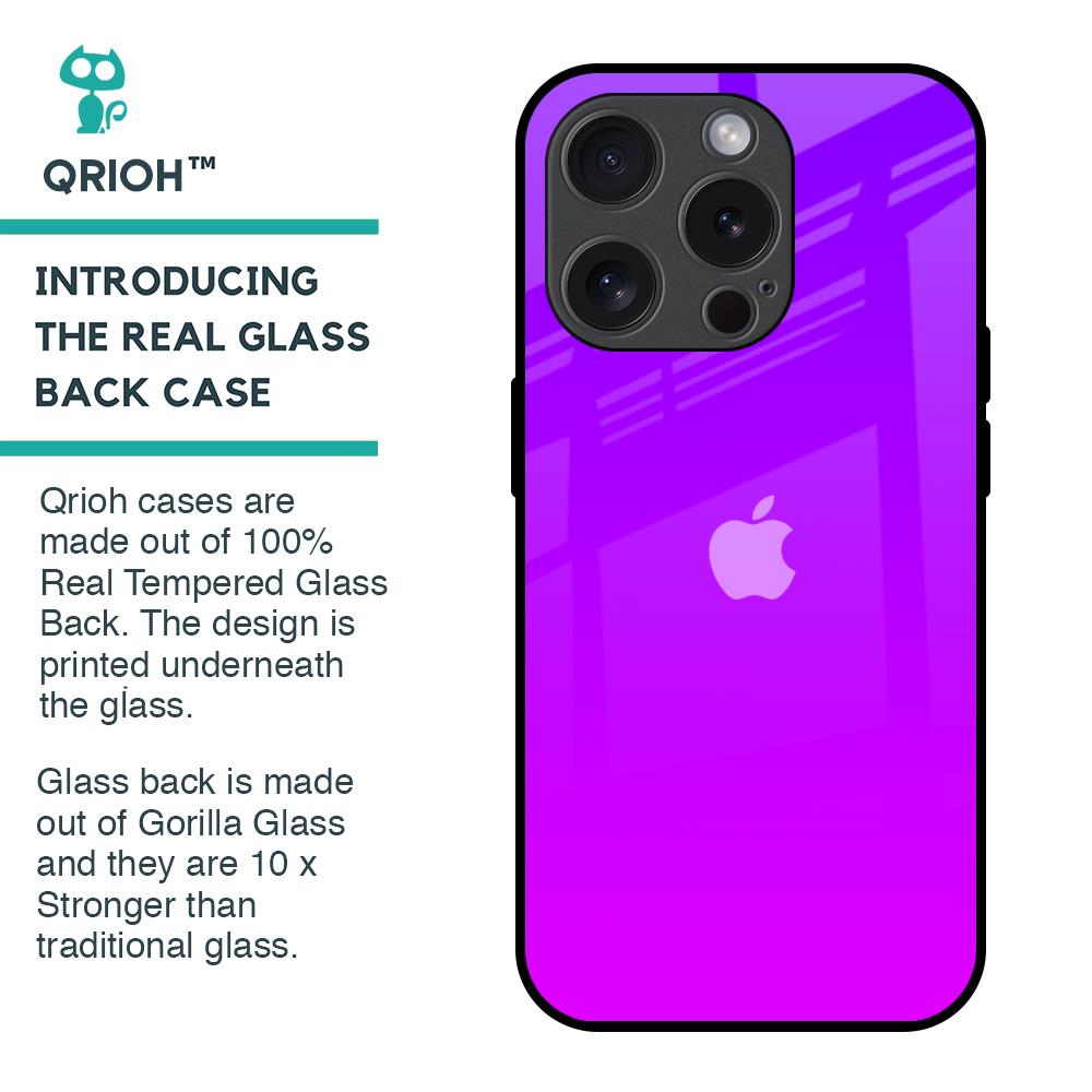 Purple Pink Glass Case for iPhone 15 Pro