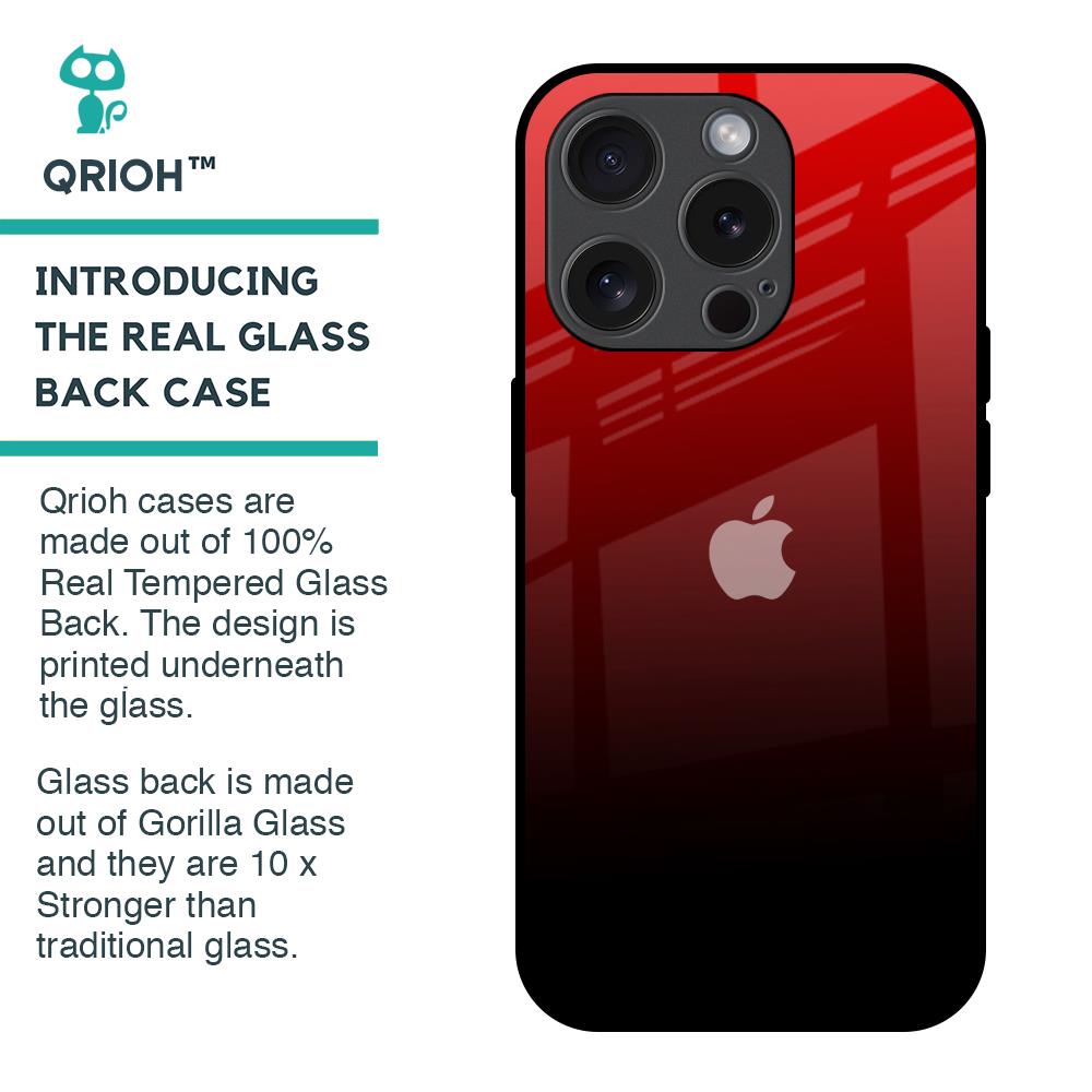 Maroon Faded Glass Case for iPhone 15 Pro