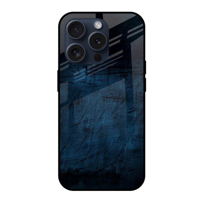 Dark Blue Grunge iPhone 15 Pro Glass Back Cover Online