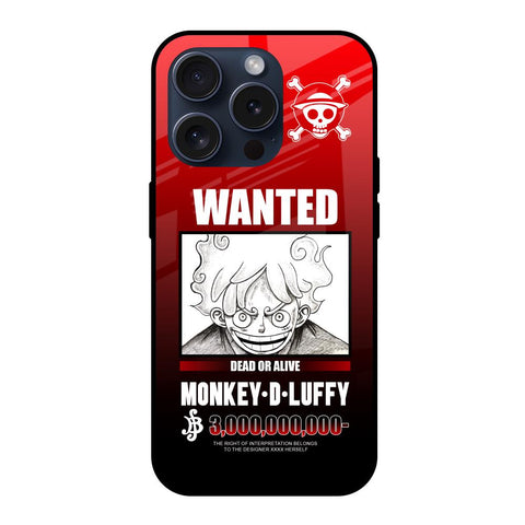 Luffy Wanted iPhone 15 Pro Glass Back Cover Online