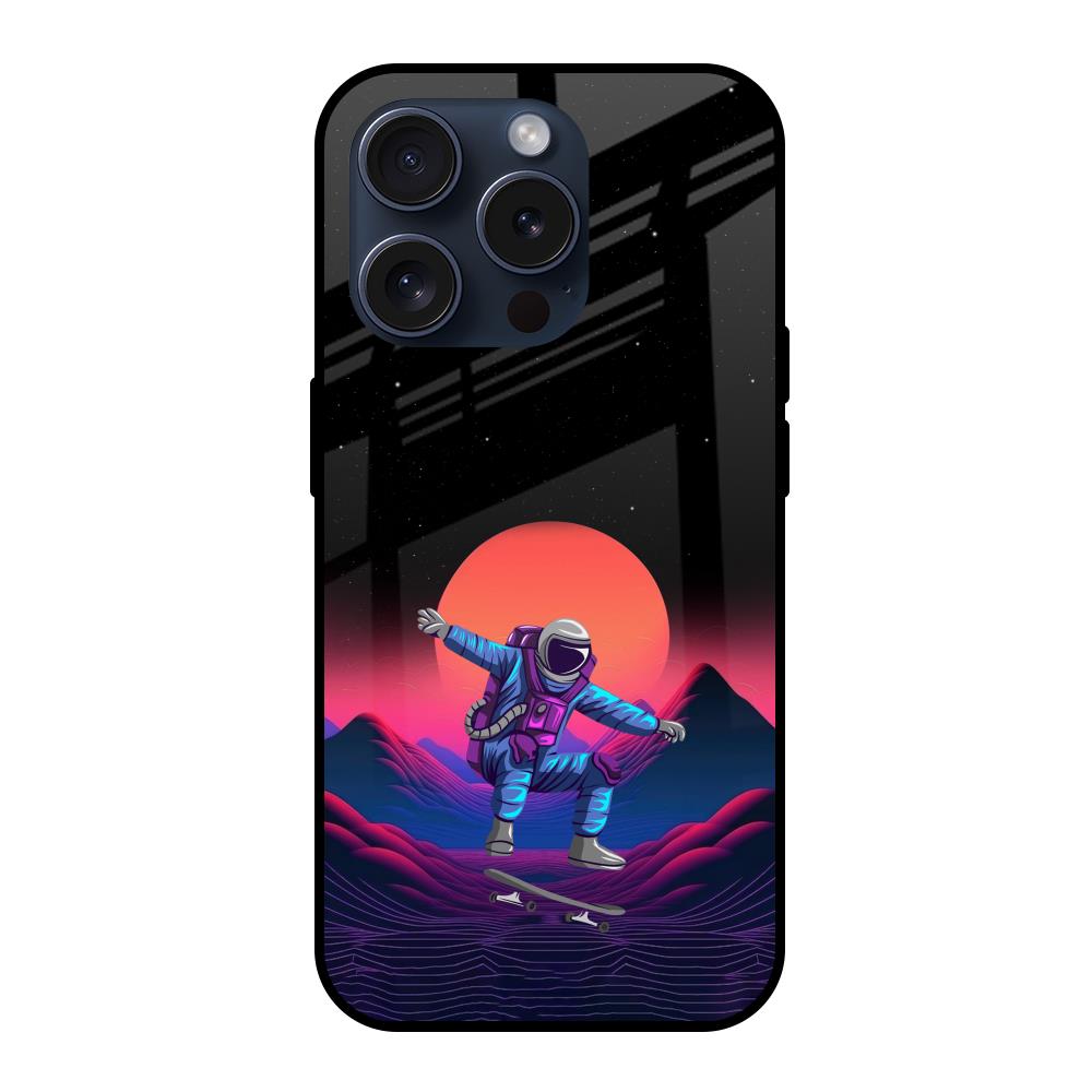 Retro Astronaut iPhone 15 Pro Glass Back Cover Online