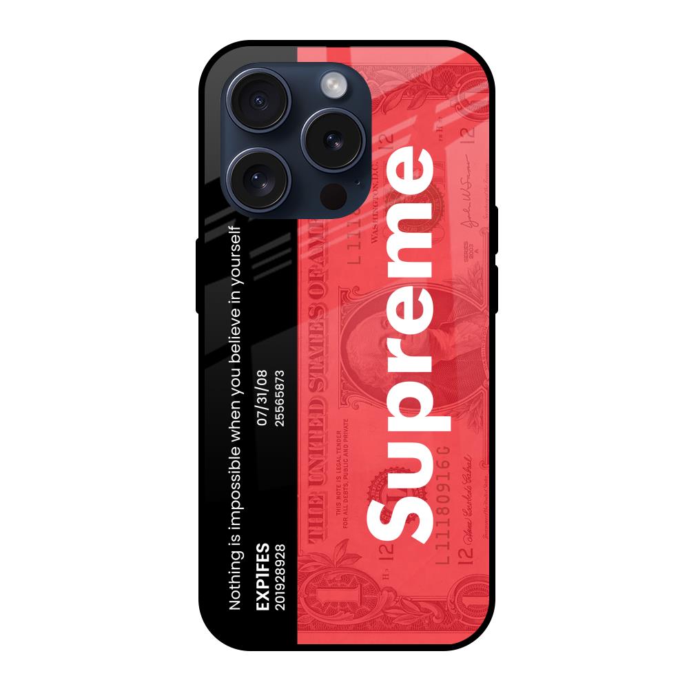 Supreme Ticket iPhone 15 Pro Glass Back Cover Online