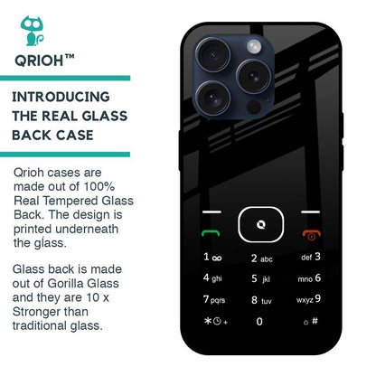 Classic Keypad Pattern Glass Case for iPhone 15 Pro