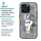 Cute Baby Bunny Glass Case for iPhone 15 Pro