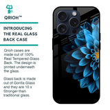 Half Blue Flower Glass Case for iPhone 15 Pro