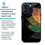 Colorful Leaves Glass Case for iPhone 15 Pro