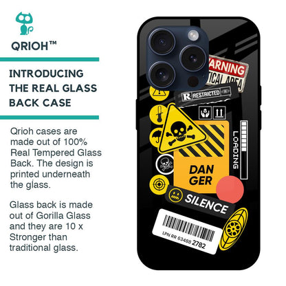 Danger Signs Glass Case for iPhone 15 Pro