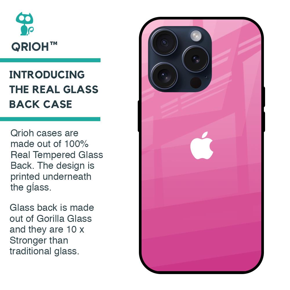 Pink Ribbon Caddy Glass Case for iPhone 15 Pro