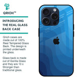 Blue Wave Abstract Glass Case for iPhone 15 Pro