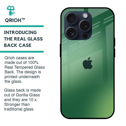 Green Grunge Texture Glass Case for iPhone 15 Pro