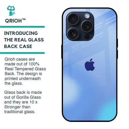 Vibrant Blue Texture Glass Case for iPhone 15 Pro