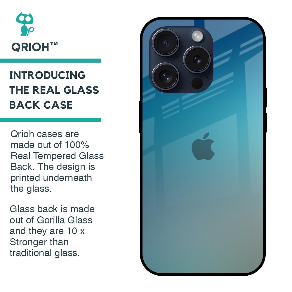 Sea Theme Gradient Glass Case for iPhone 15 Pro