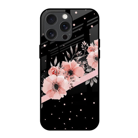 Floral Black Band iPhone 15 Pro Max Glass Back Cover Online