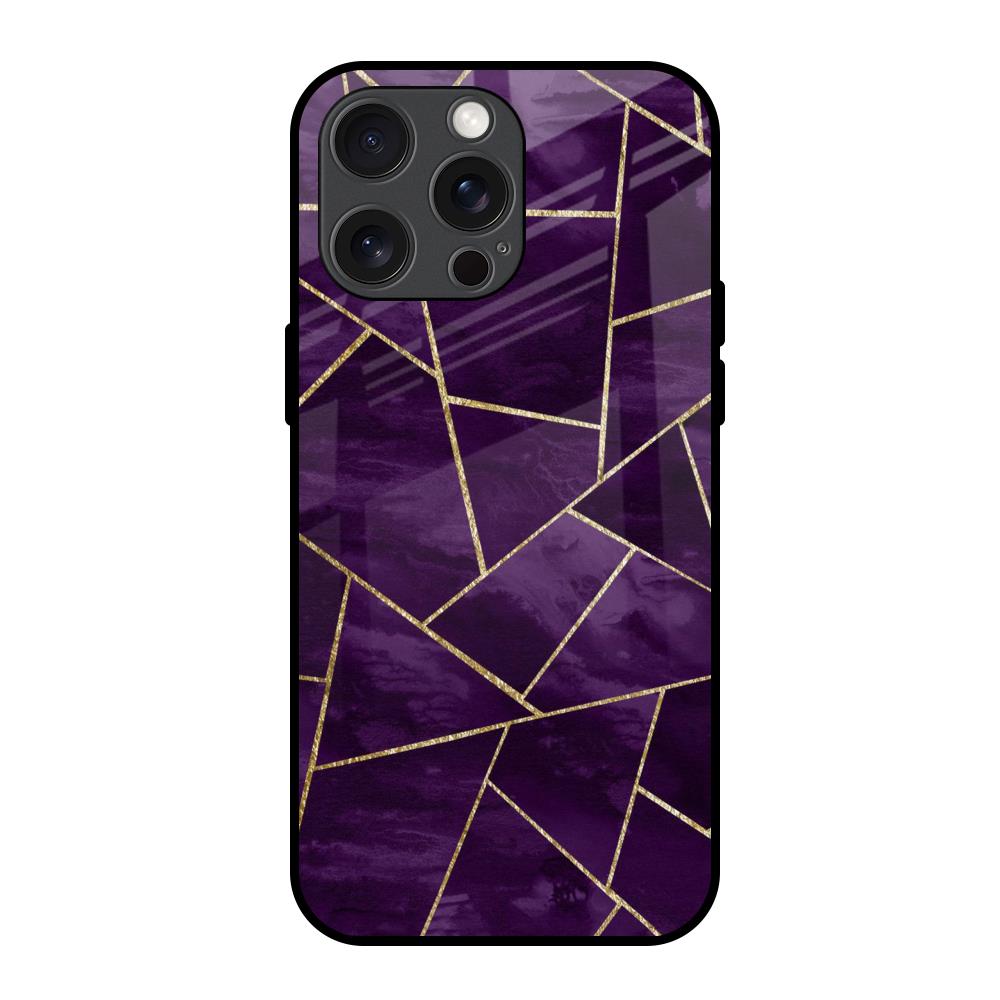 Geometric Purple iPhone 15 Pro Max Glass Back Cover Online